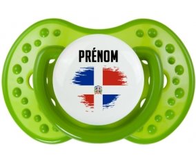 Drapeau effet pinceau République Dominicaine avec prénom : Sucette LOVI Dynamic personnalisée