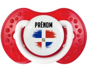 Drapeau effet pinceau République Dominicaine avec prénom Sucete LOVI Dynamic Blanc-rouge classique