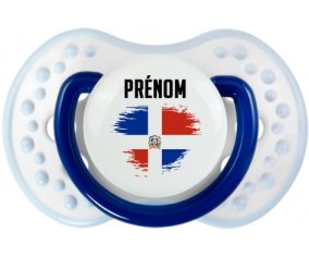 Drapeau effet pinceau République Dominicaine avec prénom Sucete LOVI Dynamic Marine-blanc-bleu classique