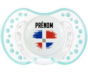 Drapeau effet pinceau République Dominicaine avec prénom Sucete LOVI Dynamic Retro-blanc-lagon classique