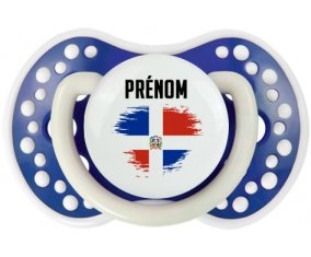 Drapeau effet pinceau République Dominicaine avec prénom Sucete LOVI Dynamic Bleu-marine phosphorescente