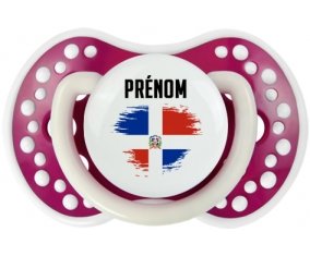 Drapeau effet pinceau République Dominicaine avec prénom Sucete LOVI Dynamic Fuchsia phosphorescente