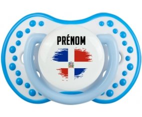 Drapeau effet pinceau République Dominicaine avec prénom Sucete LOVI Dynamic Blanc-bleu phosphorescente