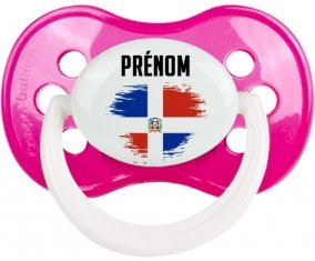 Drapeau effet pinceau République Dominicaine avec prénom Sucete Anatomique Rose foncé classique