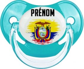Drapeau effet pinceau Equateur avec prénom : Sucette Physiologique personnalisée