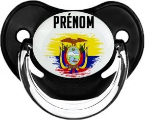 Drapeau effet pinceau Equateur avec prénom Sucete Physiologique Noir classique