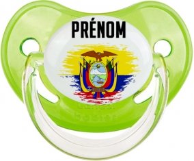 Drapeau effet pinceau Equateur avec prénom Sucete Physiologique Vert classique