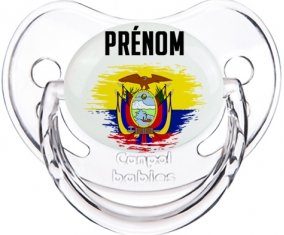 Drapeau effet pinceau Equateur avec prénom Sucete Physiologique Transparent classique