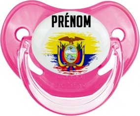 Drapeau effet pinceau Equateur avec prénom Sucete Physiologique Rose classique