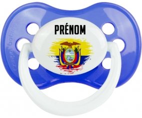 Drapeau effet pinceau Equateur avec prénom : Sucette Anatomique personnalisée