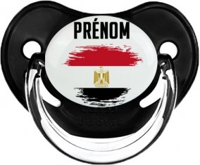 Drapeau effet pinceau Egypte avec prénom Sucette Physiologique Noir classique