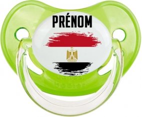Drapeau effet pinceau Egypte avec prénom Sucette Physiologique Vert classique