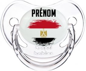 Drapeau effet pinceau Egypte avec prénom Sucette Physiologique Transparent classique