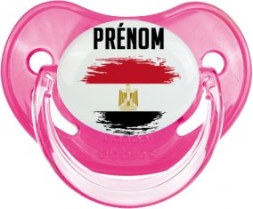 Drapeau effet pinceau Egypte avec prénom Sucette Physiologique Rose classique