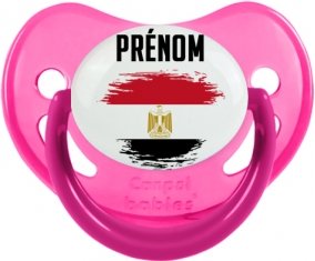 Drapeau effet pinceau Egypte avec prénom Sucette Physiologique Rose phosphorescente