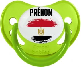 Drapeau effet pinceau Egypte avec prénom Sucette Physiologique Vert phosphorescente