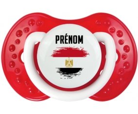 Drapeau effet pinceau Egypte avec prénom Sucette LOVI Dynamic Blanc-rouge classique