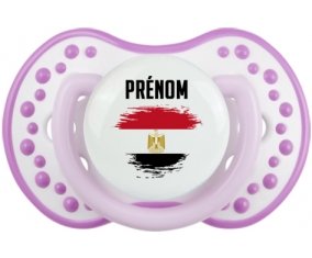 Drapeau effet pinceau Egypte avec prénom Sucette LOVI Dynamic Blanc-mauve classique