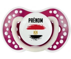 Drapeau effet pinceau Egypte avec prénom Sucette LOVI Dynamic Fuchsia phosphorescente