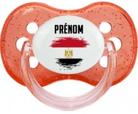 Drapeau effet pinceau Egypte avec prénom Sucette Cerise Rouge à paillette