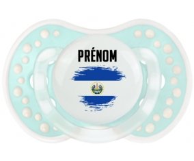Drapeau effet pinceau Le Salvador avec prénom Sucette LOVI Dynamic Retro-turquoise-lagon classique