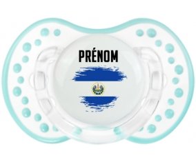 Drapeau effet pinceau Le Salvador avec prénom Sucette LOVI Dynamic Retro-blanc-lagon classique