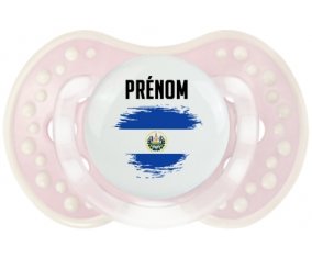 Drapeau effet pinceau Le Salvador avec prénom Sucette LOVI Dynamic Retro-rose-tendre classique