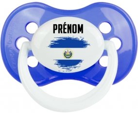 Drapeau effet pinceau Le Salvador avec prénom : Sucette Anatomique personnalisée
