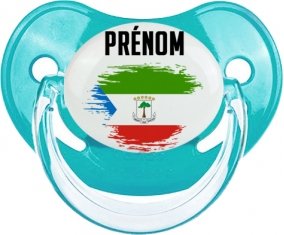 Drapeau effet pinceau Guinée Équatoriale avec prénom : Sucette Physiologique personnalisée