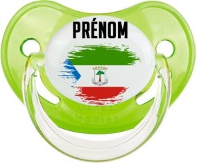 Drapeau effet pinceau Guinée Équatoriale avec prénom Sucete Physiologique Vert classique