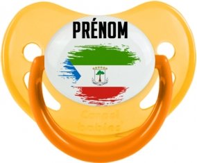 Drapeau effet pinceau Guinée Équatoriale avec prénom Sucete Physiologique Jaune phosphorescente