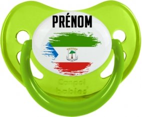 Drapeau effet pinceau Guinée Équatoriale avec prénom Sucete Physiologique Vert phosphorescente