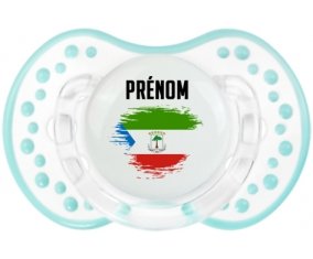 Drapeau effet pinceau Guinée Équatoriale avec prénom Tétine LOVI Dynamic Retro-blanc-lagon classique