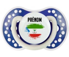 Drapeau effet pinceau Guinée Équatoriale avec prénom Tétine LOVI Dynamic Bleu-marine phosphorescente