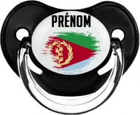 Drapeau effet pinceau Érythrée avec prénom Sucette Physiologique Noir classique