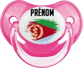 Drapeau effet pinceau Érythrée avec prénom Sucette Physiologique Rose classique