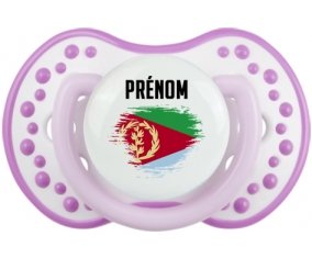 Drapeau effet pinceau Érythrée avec prénom Sucette LOVI Dynamic Blanc-mauve classique