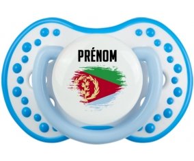 Drapeau effet pinceau Érythrée avec prénom Sucette LOVI Dynamic Blanc-bleu phosphorescente