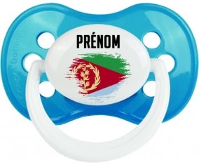 Drapeau effet pinceau Érythrée avec prénom Tétine Anatomique Cyan classique