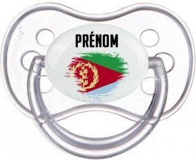 Drapeau effet pinceau Érythrée avec prénom Tétine Anatomique Transparente classique
