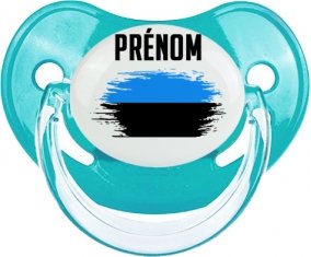 Drapeau effet pinceau Estonie avec prénom : Sucette Physiologique personnalisée