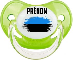 Drapeau effet pinceau Estonie avec prénom Sucette Physiologique Vert classique