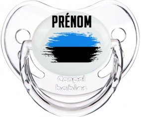 Drapeau effet pinceau Estonie avec prénom Sucette Physiologique Transparent classique