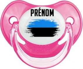 Drapeau effet pinceau Estonie avec prénom Sucette Physiologique Rose classique