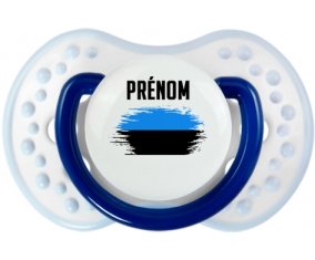 Drapeau effet pinceau Estonie avec prénom Sucette LOVI Dynamic Marine-blanc-bleu classique