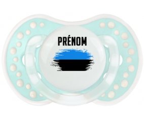 Drapeau effet pinceau Estonie avec prénom Sucette LOVI Dynamic Retro-turquoise-lagon classique