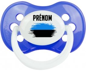 Drapeau effet pinceau Estonie avec prénom : Sucette Anatomique personnalisée