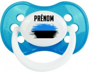 Drapeau effet pinceau Estonie avec prénom Sucette Anatomique Cyan classique