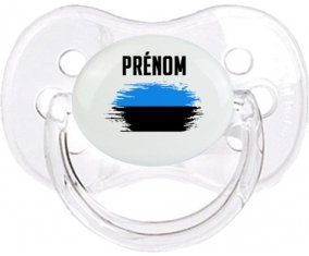 Drapeau effet pinceau Estonie avec prénom Tétine Cerise Transparent classique