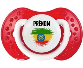 Drapeau effet pinceau Ethiopie avec prénom Sucete LOVI Dynamic Blanc-rouge classique